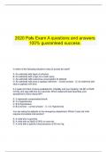 2020 Pals Exam A questions and answers  100&percnt; guaranteed success&period;