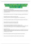 STOTT PROGRAMING AND POSTURES QUESTIONS WITH RIGHT ANSWERS UPDATED 2025 - 2026