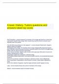 A level- History- Tudors questions and  answers latest top score&period;