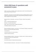 CHLH 200 Exam &num;1 questions well answered to pass
