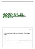 USLA&colon; FINAL EXAM &vert; 252 QUESTIONS &vert; WITH ACTUAL SOLUTIONS&excl;&excl;