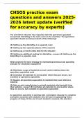 CHSOS practice exam questions and answers 2025-2026 latest update &lpar;verified for accuracy&rpar;