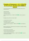 Principles of Management - IAC1 UPDATED  ACTUAL Exam Questions and CORRECT  Answers