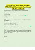 National Topic Tester- Laws of Agency UPDATED ACTUAL Exam Questions and  CORRECT Answers
