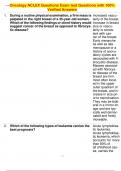 Oncology NCLEX Questions Exam test Questions with 100&percnt; Verified Answers