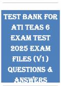 TEST BANK FOR  ATI TEAS 6  EXAM TEST  2025 EXAM  FILES &lpar;V1&rpar;  QUESTIONS &  ANSWERS