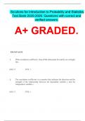 Solutions for Introduction to Probability and Statistics Test Bank 2025-2026&period; Questions with correct and verified answers&period;  A&plus; GRADED&period;
