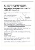 RN ATI MED SURG PROCTORED 2023&sol;2024 EXAM WITH CORRECT QUESTIONS AND VERIFIED ANSWERS - ALREADY GRADED A&plus;