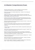 A&period;D&period;Banker Comprehensive Exam With Questions and Verified Answers