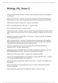 Biology 101 Exam With Questions and Correct Answers