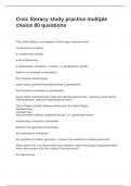 Civic literacy study practice multiple choice Exam Questions and Correct Answers 