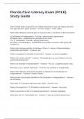 Florida Civic Literacy Exam Questions with Correct Answers