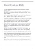 Florida Civic Literacy Exam With Questions and Answers
