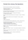 Florida Civic Literacy Test Questions and Correct Answers