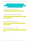 IL238 School Social Work Exam Questions and Answers Latest Version  &lpar;2024&sol;2025&rpar; Already Passed