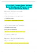 School SWK Content Exam 184 Study Guide Questions and Answers Latest Version &lpar;2024&sol;2025&rpar; Rated A&plus;