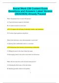 Social Work 238 Content Exam Questions and Answers Latest Version  &lpar;2024&sol;2025&rpar; Already Passed