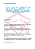 AHIP FRAUD WASTE AND ABUSE EXAM STUDY QUESTIONS WITH CORRECT DETAILED ANSWERS GRADED A 2025