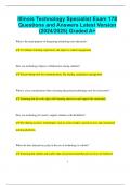 Illinois Technology Specialist Exam 178 Questions and Answers Latest Version  &lpar;2024&sol;2025&rpar; Graded A&plus;