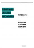 Test Bank for Macionis&sol;Gerber&comma; Sociology&comma; Ninth Canadian Edition Updated Version