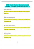CFCI Study Guide &ndash; Questions and Answers Updated &lpar;2024&sol;2025&rpar; Rated A&plus;