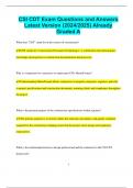 CSI CDT Exam Questions and Answers Latest Version &lpar;2024&sol;2025&rpar; Already  Graded A