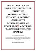 MHA 705 EXAM 2 2024&sol;2025 LATEST UPDATE WITH ACTUAL VERIFIED NGN QUESTIONS AND WELL EXPLAINED 100&percnt; CORRECT ANSWERS WITH RATIONALES LATEST 2025 UPDATE GRADED A&plus; WITH 100&percnt; GUARANTEED SUCCESS AFTER DOWNLOAD