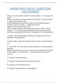 NURSE PRACTICE ACT QUESTIONS AND ANSWERS 