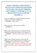 CLEET CERTIFICATION PHASE 1  TEST EXAM COMPLETE QUESTIONS  WITH 100&percnt; DETAILED VERIFIED AND CORRECT ANSWERS ACTUAL  BRAND-NEW EXAM ALREADY  GRADED A&plus;