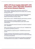 AAPC CPC Exam Update 2024 AAPC CPC  Final Exam Latest 2024-2025 Questions  and Correct Answers Rated A&plus;
