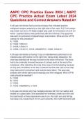 AAPC CPC Practice Exam 2024 &vert; AAPC  CPC Practice Actual Exam Latest 2024  Questions and Correct Answers Rated A&plus;