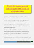 Psych GRE - Measurement and Methodology Exam Questions and Answers 100&percnt; Pass
