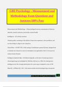 GRE Psychology - Measurement and Methodology Exam Questions and Answers 100&percnt; Pass