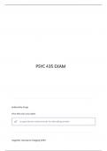 ABNORMAL PSYCHOLOGY 435 ACTUAL EXAM TESTED QUESTIONS AND ANSWERS ATHABASCA UNIVERSITY 