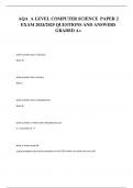 AQA  A LEVEL COMPUTER SCIENCE  PAPER 2  EXAM 2024&sol;2025 QUESTIONS AND ANSWERS GRADED A&plus;