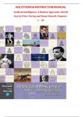 SOLUTIONS & INSTRUCTOR MANUAL Artificial Intelligence&colon; A Modern Approach&comma; 4th Edition by Peter Norvig and Stuart Russell&comma; Chapters 1 &ndash; 28