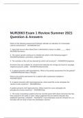 NUR 2063 &sol; NUR2063&colon; Essentials of Pathophysiology Exam 2 Review Package deal Questions & Answers