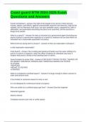 Coast guard BTM 2024-2025 Exam Questions and Answers