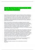 AICE Marine Exam Questions with All Correct Answers 
