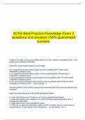 ACAS Best Practice Knowledge Exam 2 questions and answers 100&percnt; guaranteed  success&period;