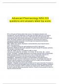 Advanced Pharmacology NSG 533 questions and answers latest top score&period;