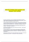 AHA ACLS Written Test questions and  answers 100&percnt; verified&period;