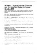 Nrf Exam 1 Retail Marketing Questions And Answers Well Elaborated Latest Updated 2025