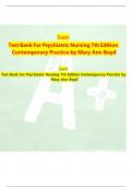 Test Bank For Psychiatric Nursing 7th Edition  Contemporary Practice by Mary Ann Boyd