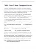  2025 TCEQ Class D Water Operators License Questions With 100&percnt; Verified Solutions&excl;&excl;