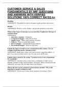CUSTOMER SERVICE & SALES FUNDAMENTALS BY NRF QUESTIONS AND ANSWERS WITH VERIFIED SOLUTIONS 100&percnt; CORRECT RATED A&plus;