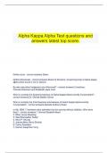 Alpha Kappa Alpha Test questions and  answers latest top score&period;