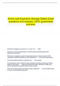 Ammo and Explosive Storage Safety Exam questions and answers 100&percnt; guaranteed  success