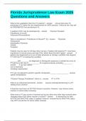Florida Jurisprudence Law Exam 2025 Questions and Answers 