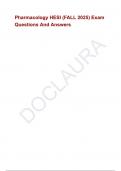 Pharmacology HESI &lpar;FALL 2025&rpar; Exam Questions And Answers